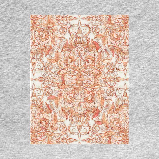 Autumn Peach Art Nouveau Pattern by micklyn